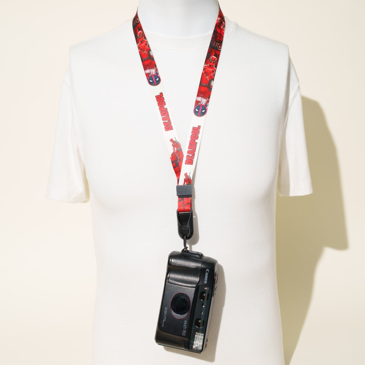 Superhero Print Camera Lanyard, Spider-Man or Deadpool, 1" x 38" + Peak Design Anchor