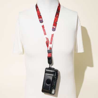 Superhero Print Camera Lanyard, Spider-Man or Deadpool, 1" x 38" + Peak Design Anchor