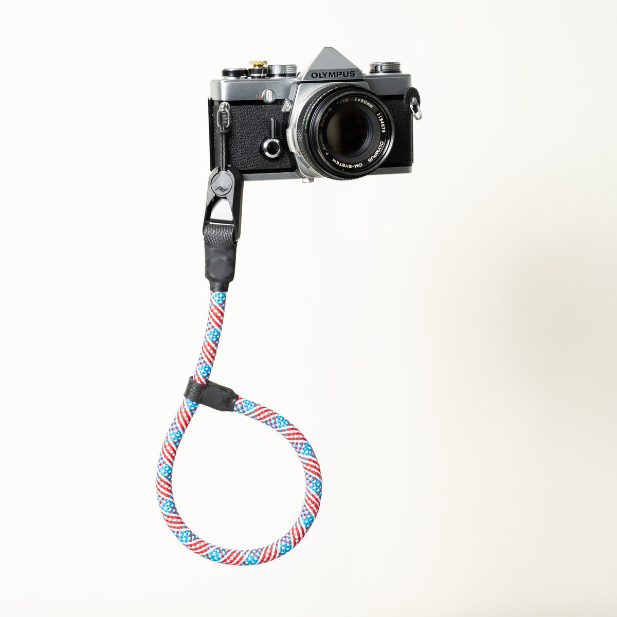Red, White & Blue Climbing Rope Camera Strap, Neck 40" or Wrist 16"