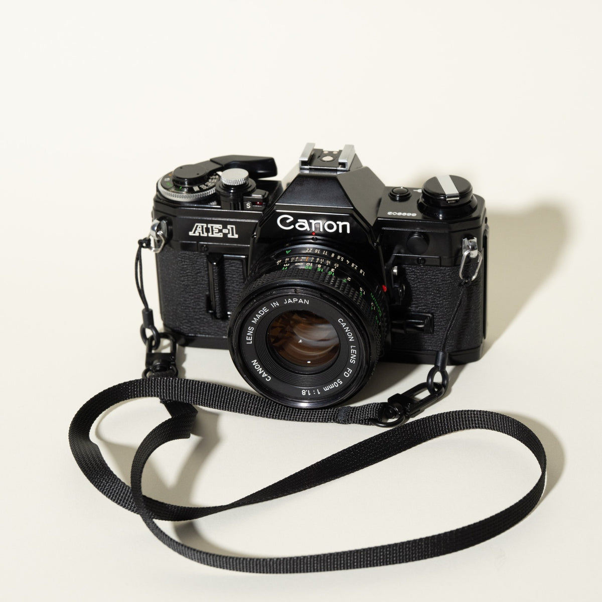 Slim Black Nylon Camera Neck Strap 32", Swivel Clasp Quick Release