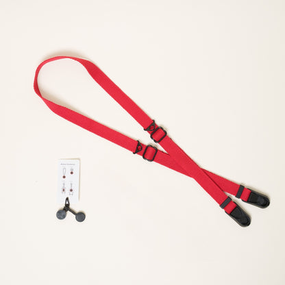 Cotton Camera Strap, Black, Red or Yellow, Neck 28-52" or Wrist + Peak Design Anchors