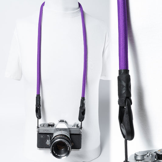 Purple Climbing Rope Camera Strap 40" + Black Peak Design Anchors