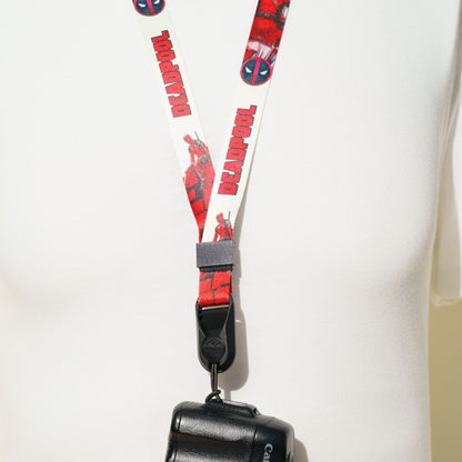 Superhero Print Camera Lanyard, Spider-Man or Deadpool, 1" x 38" + Peak Design Anchor