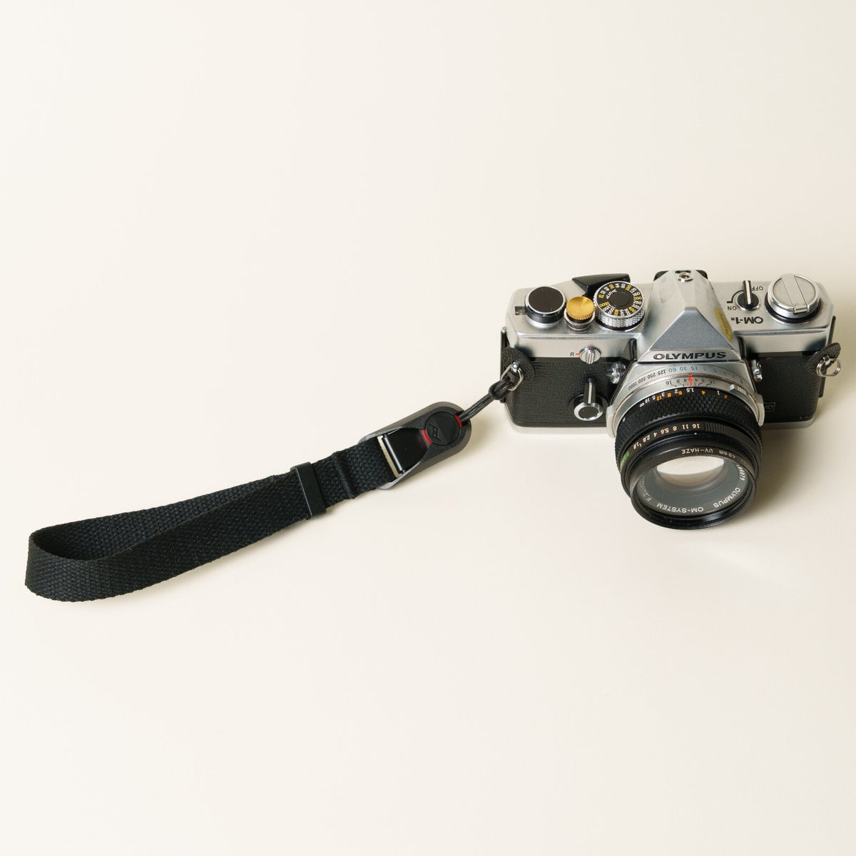 Black Cotton Canvas Camera Wrist Strap 16" + Peak Design Anchor