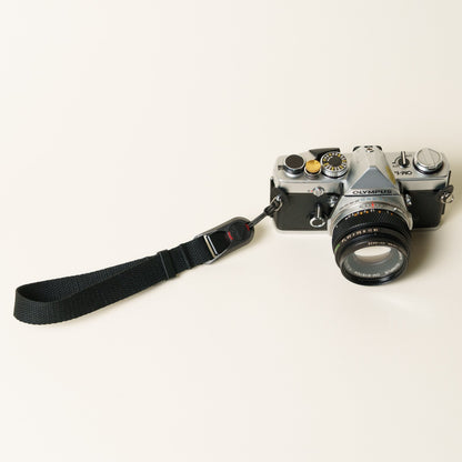 Black Cotton Canvas Camera Wrist Strap 16" + Peak Design Anchor