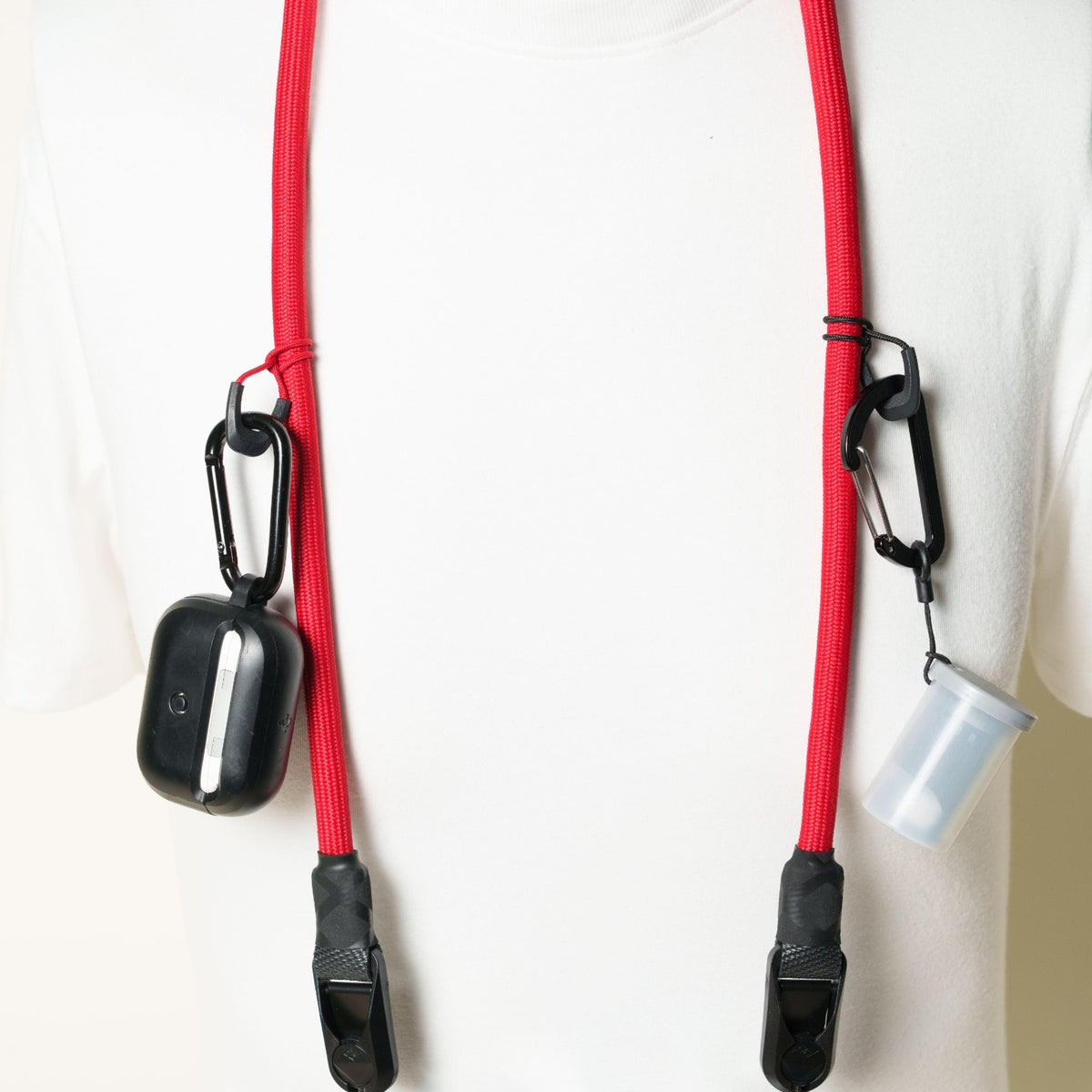 Red Climbing Rope Camera Neck Strap, 10mm, with Accessory Loops + Peak Design Anchors