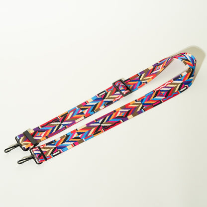 Bohemian Pattern Camera Strap 1.5", Red & Black, Quick Release or Clasp Mount