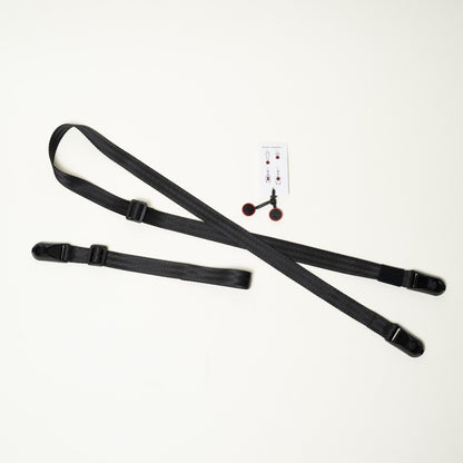 Black Slim Camera Strap Combo, 32-58" Adjustable Neck + 16" Wrist Strap