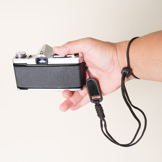 Black Braided Paracord Camera Wrist Strap 20" + Peak Design Anchor