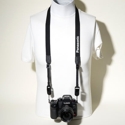 Panasonic Black Canvas Camera Neck Strap 46" x 1" + Peak Design Anchors