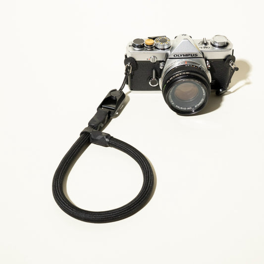 Black Climbing Rope Camera Wrist Strap 16", 10mm + Peak Design Anchor