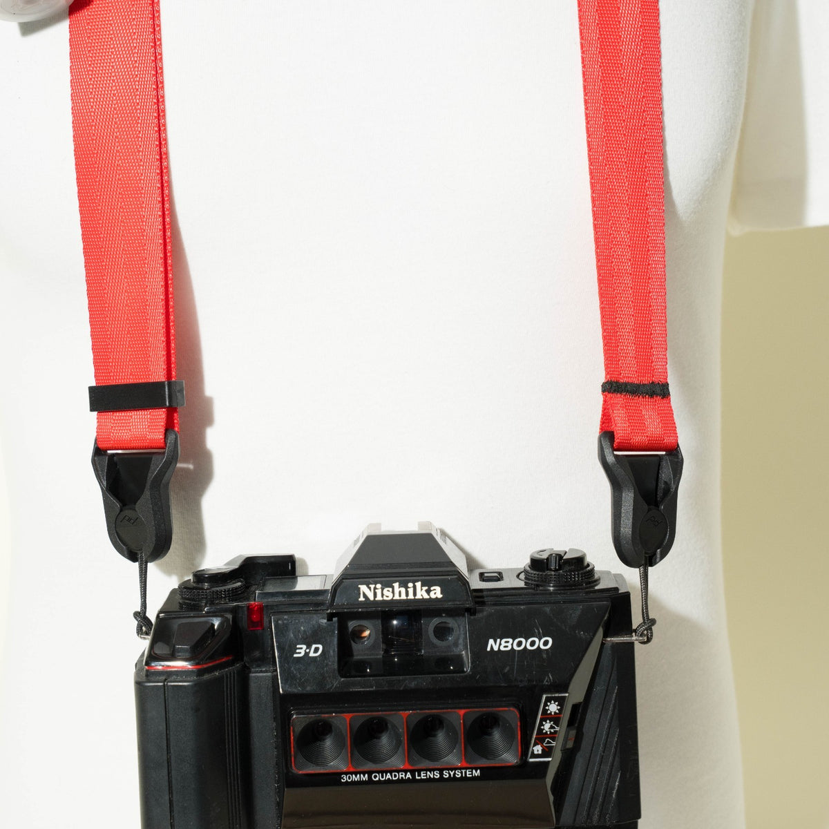 Blue, Red or Silver Nylon Camera Strap, 1.25" Wide 32-50" or Wrist + Peak Design Anchors