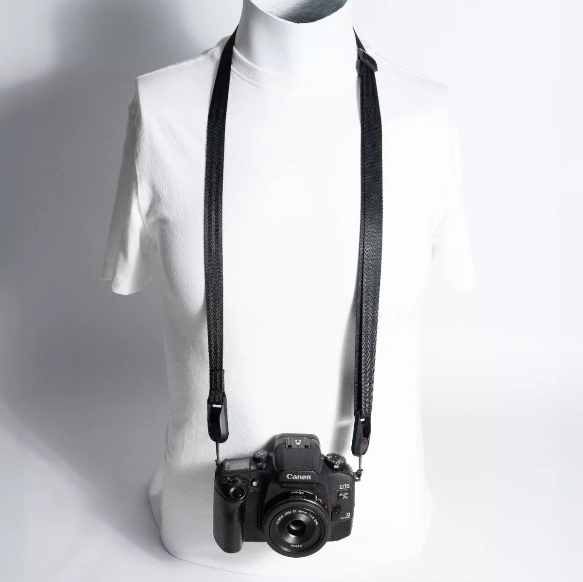 Black Slim Camera Strap Combo, 32-58" Adjustable Neck + 16" Wrist Strap