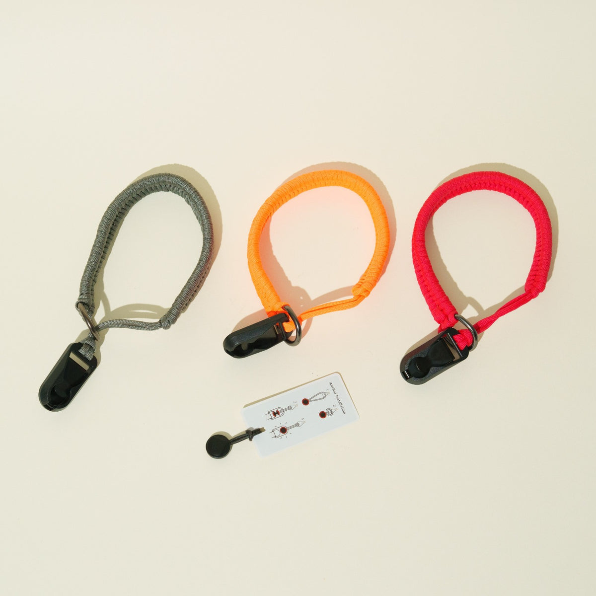 Braided Nylon Rope Camera Wrist Strap 14", Red, Gray or Orange + Peak Design Anchor