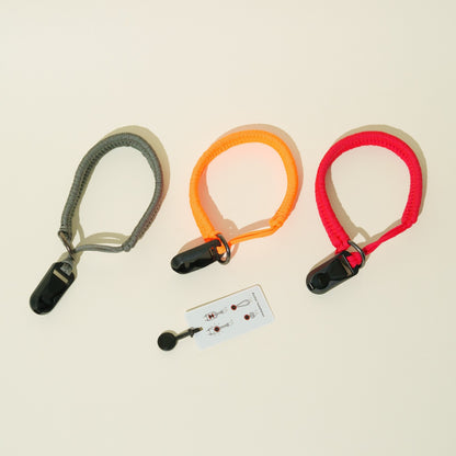 Braided Nylon Rope Camera Wrist Strap 14", Red, Gray or Orange + Peak Design Anchor