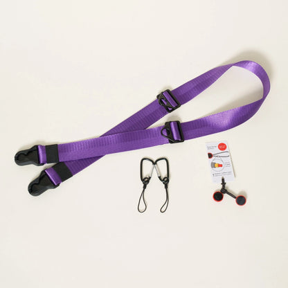 Premium Dual Adjustable Camera Strap 32-50", Tangerine or Purple + Peak Design Anchors