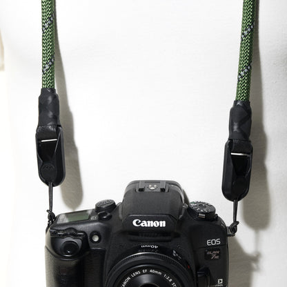 Green Climbing Rope Camera Strap 42" with Loop Mounts + Peak Design Anchors
