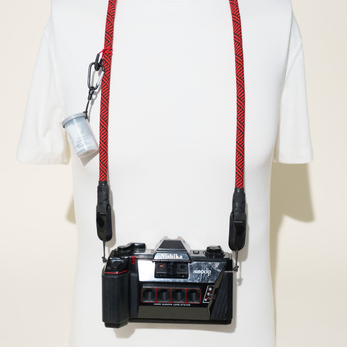 Red & Black Climbing Rope Camera Strap, Neck 40" or Wrist 14" + Peak Design Anchors