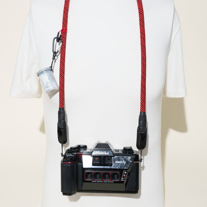 Red & Black Climbing Rope Camera Strap, Neck 40" or Wrist 14" + Peak Design Anchors
