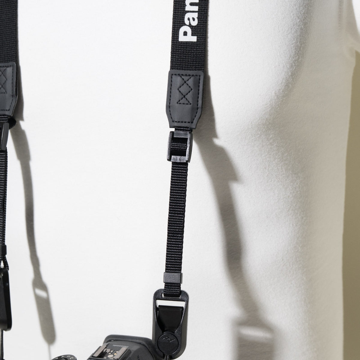 Panasonic Black Canvas Camera Neck Strap 46" x 1" + Peak Design Anchors