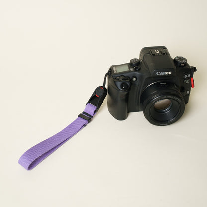 Purple Cotton Camera Strap, Adjustable Neck 30-50" or Wrist + Peak Design Anchors