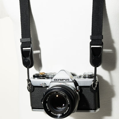 Vintage Style All Black Camera Strap 1.5", Adjustable 38-50" + Peak Design Anchors