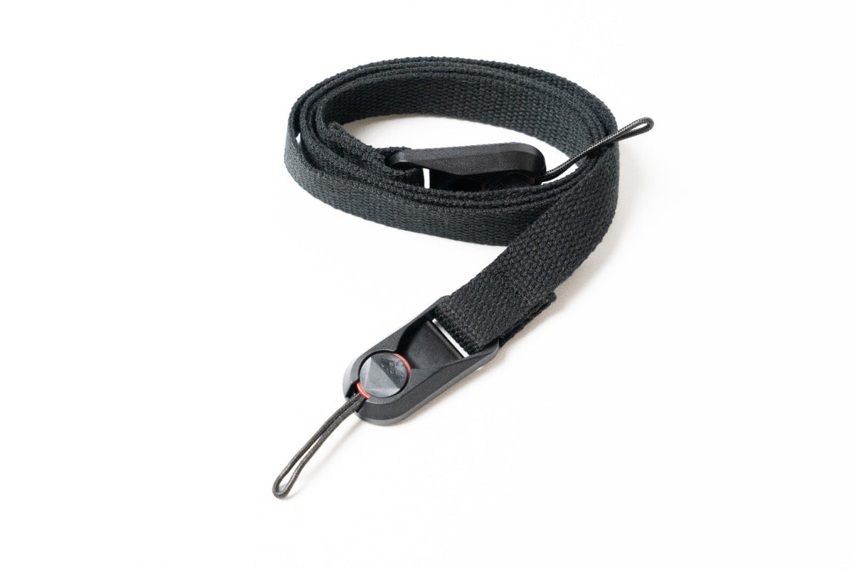 Black Cotton Canvas Camera Strap Combo, 42" Neck + Wrist Strap