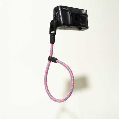 Pink & Blue Climbing Rope Camera Wrist Strap 16", 9mm + Peak Design Anchor