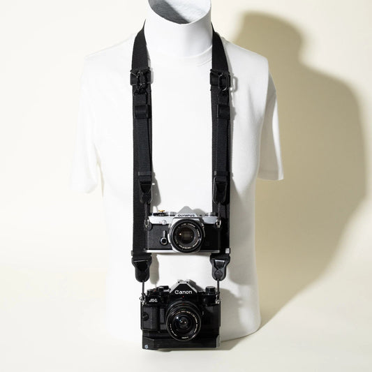 Dual-Tier Camera Strap 38-50", Nylon or Cotton + 4 Peak Design Anchors