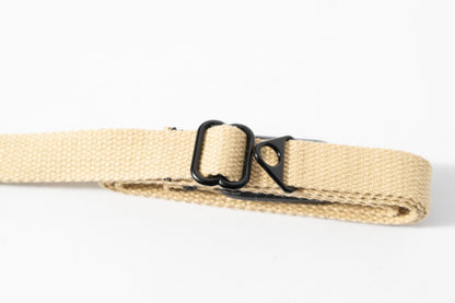 Slim Khaki Cotton Camera Strap, Adjustable 32-54" + Black Peak Design Anchors