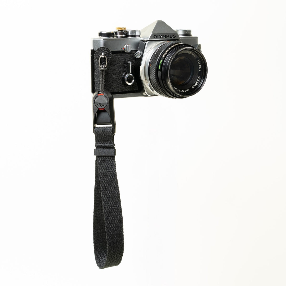 Black Cotton Canvas Camera Wrist Strap 16" + Peak Design Anchor