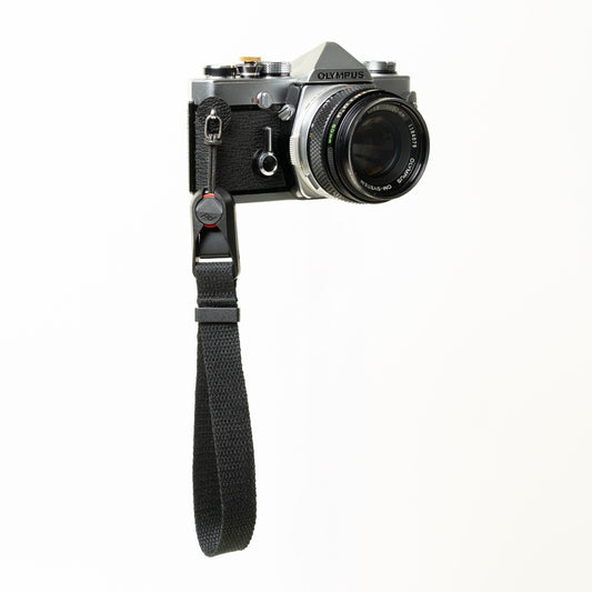 Black Cotton Canvas Camera Wrist Strap 16" + Peak Design Anchor