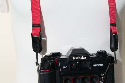 Red Diamond Pattern Camera Strap, Adjustable or Fixed + Peak Design Anchors