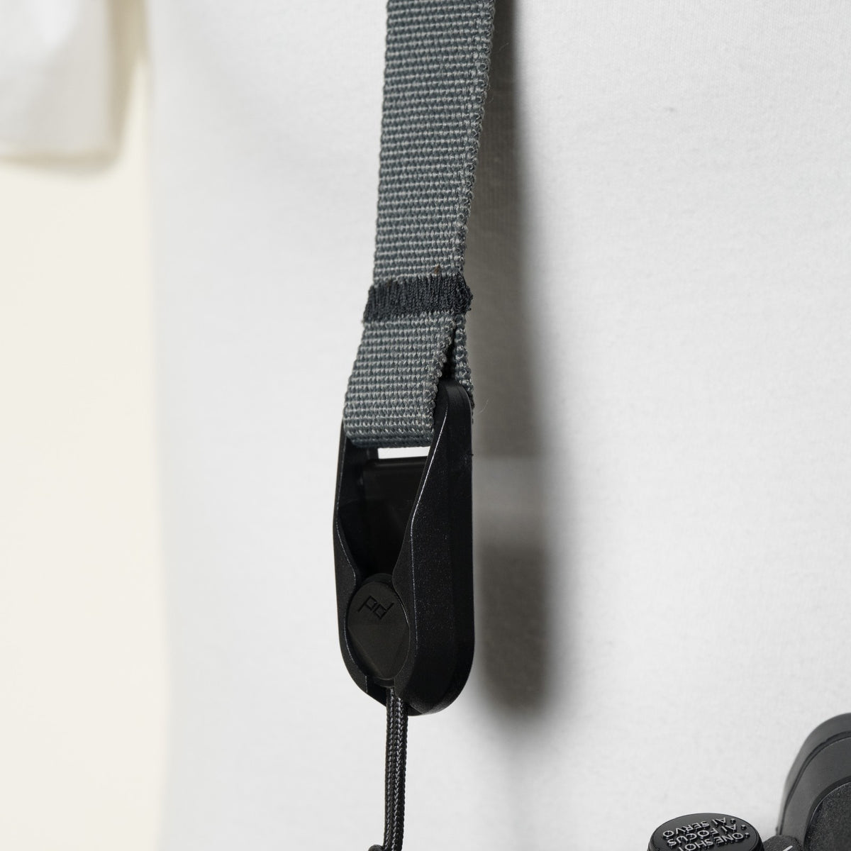 Grey Slim Minimalist Camera Neck Strap 42" x 3/4" + Peak Design Anchors