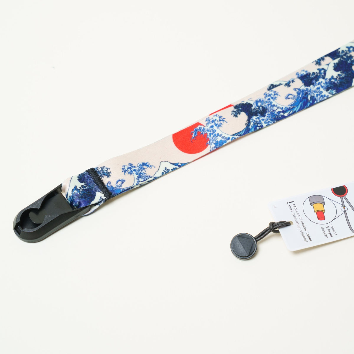 Japanese Print Camera Lanyard, Great Wave, Dragon or Anime, 1" x 38" + Peak Design Anchor