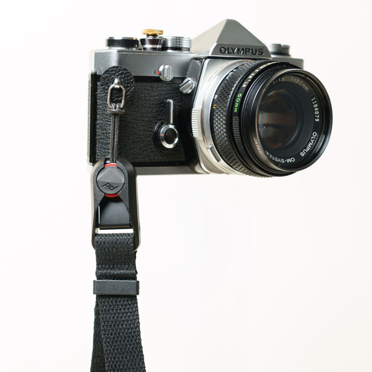 Black Cotton Canvas Camera Wrist Strap 16" + Peak Design Anchor