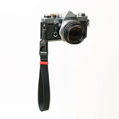 Black Cotton Canvas Camera Wrist Strap 16" + Peak Design Anchor