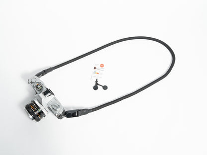 Black Climbing Rope Camera Strap 42" with Removable Loop Mounts + Peak Design Anchors